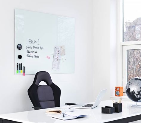 Glass Whiteboard 100 x 65cm White